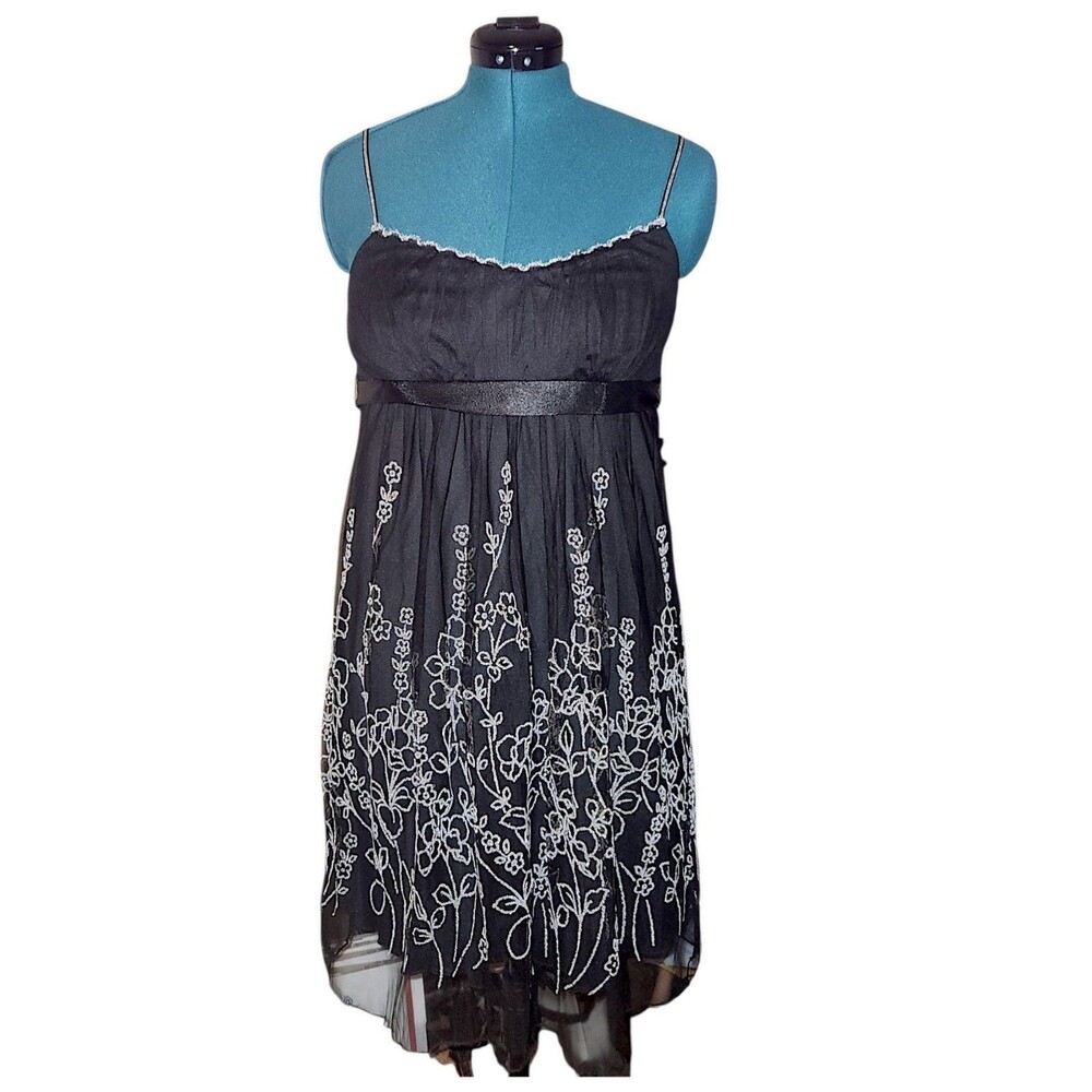 Just Choon Vintage Y2K Homecoming  16 Party Dress Black Tulle FairyGoth Size L